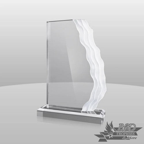 Wave-Length (Vertical) Acrylic Award - Clear