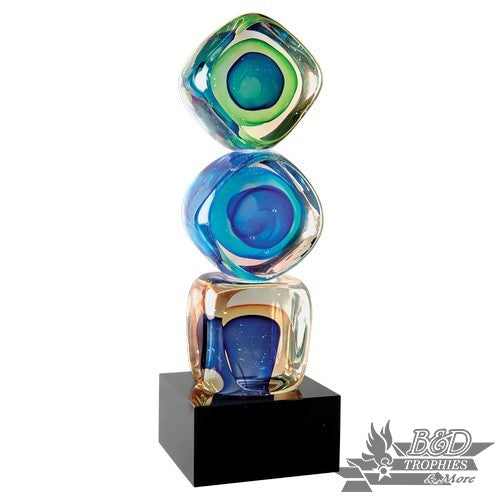 Stack Blocks Art Glass Award - Multicolor