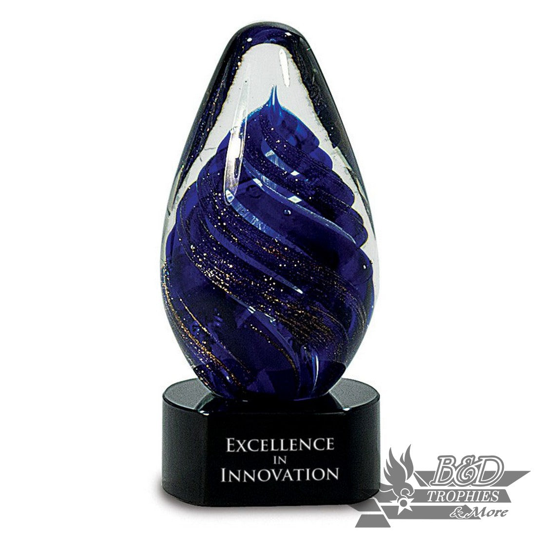 Blue Tear Drop Art Glass Award