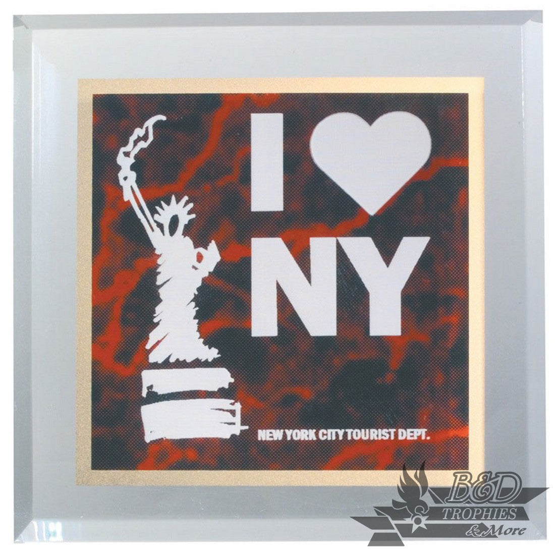 Acrylic Paperweight Award - Red Marbleized
