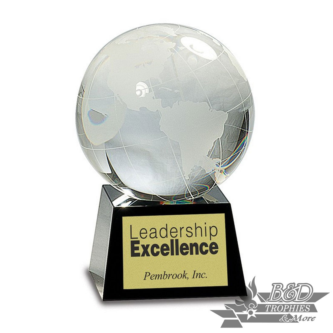 Crystal Globe Award on Black Base