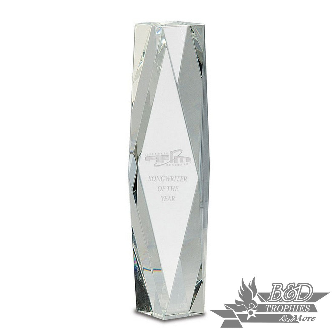 Clear Crystal Facet Tower Award