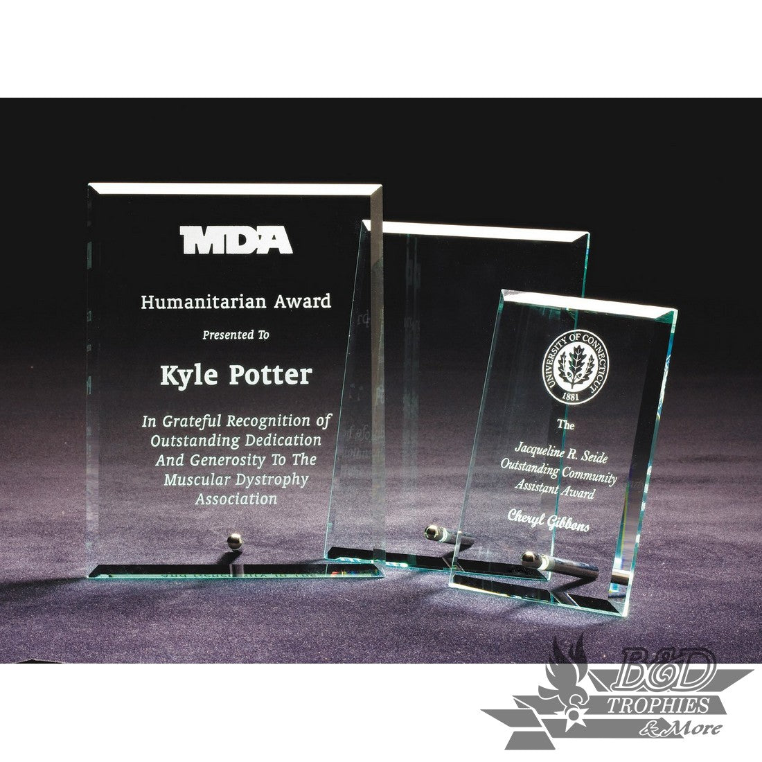 Bevel Edge Glass Standing Plaque Award - Clear