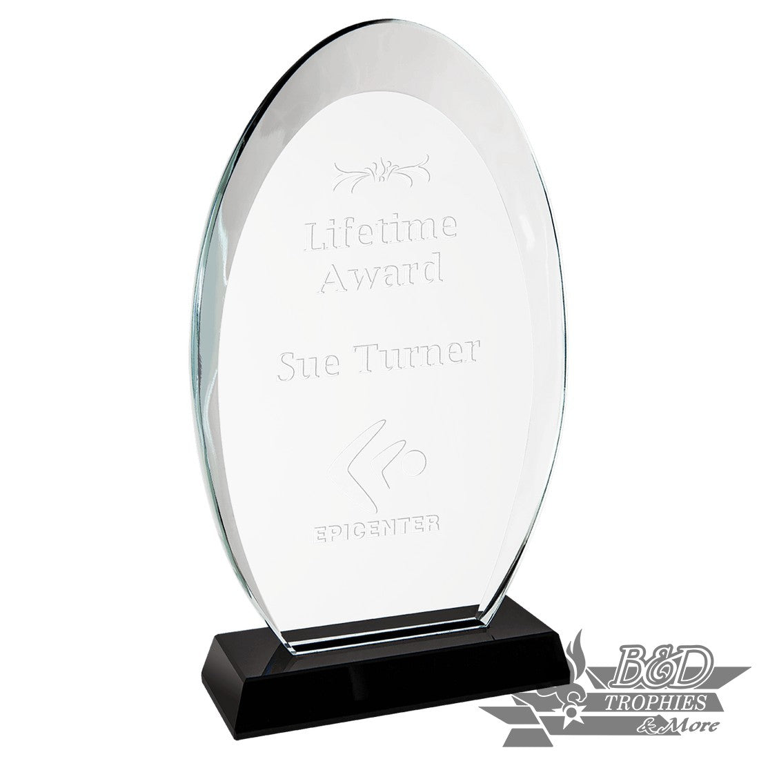Oval Halo Glass with Black Base