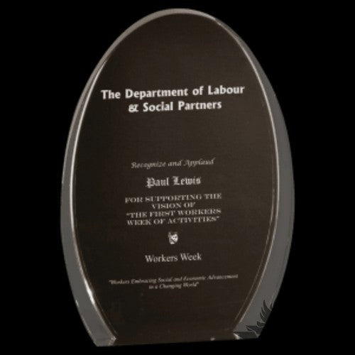 Black/Clear Luminary Oval Acrylic