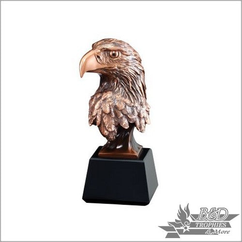 Bronzed Eagle Head on Black Base