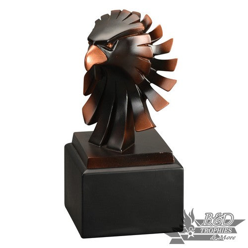 Bronzed Eagle Head on Black Base