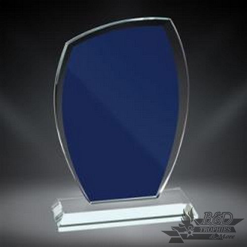 Azure Sail Glass Award on Clear Base