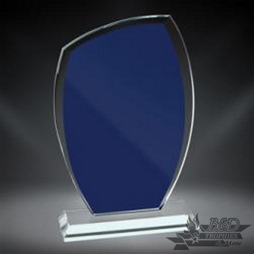 Azure Sail Glass Award on Clear Base
