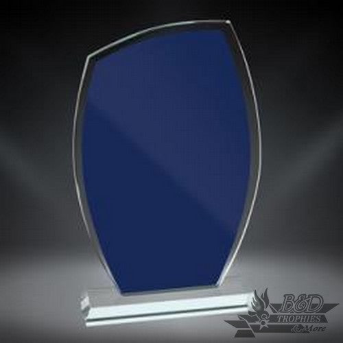 Azure Sail Glass Award on Clear Base