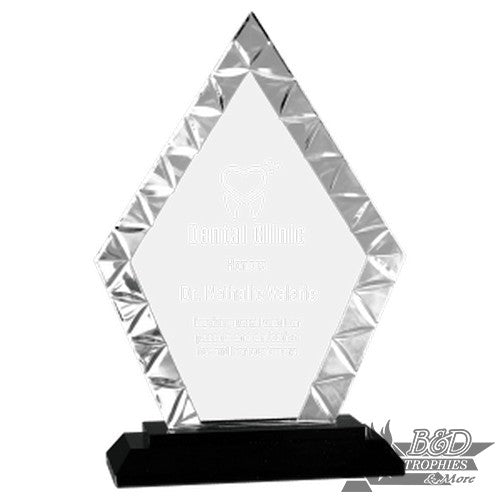 Clear Diamond Accent Glass on Black Base