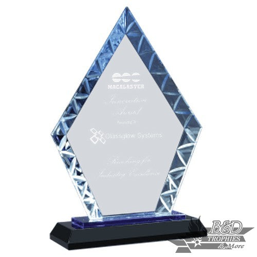 Blue Diamond Accent Glass on Black Base