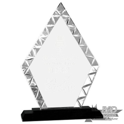 Clear Diamond Accent Glass on Black Base
