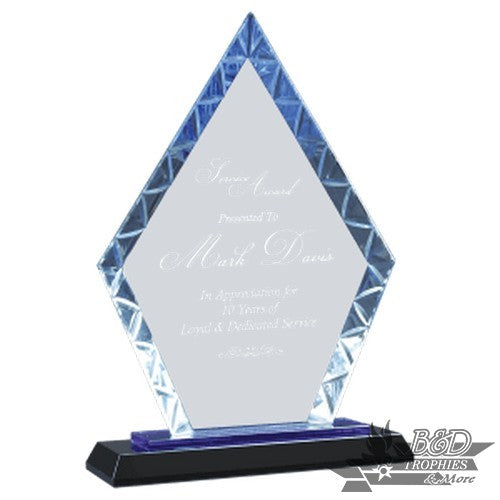 Blue Diamond Accent Glass on Black Base