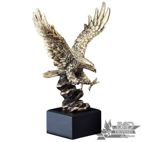 Gold Eagle Flying on Black Base