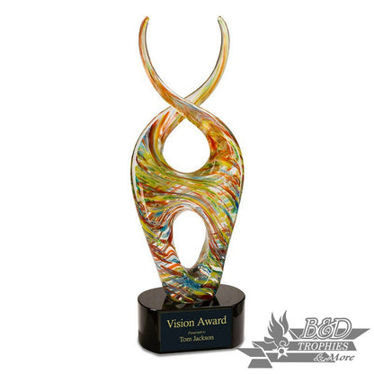 Color Twist Art Glass Award - Multicolor