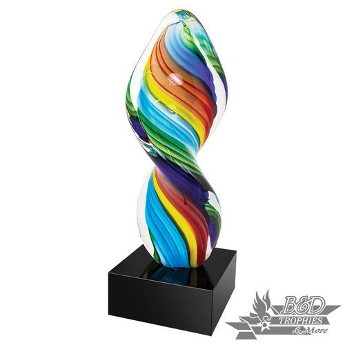 Rainbow Twist Art Glass Award - Multicolor