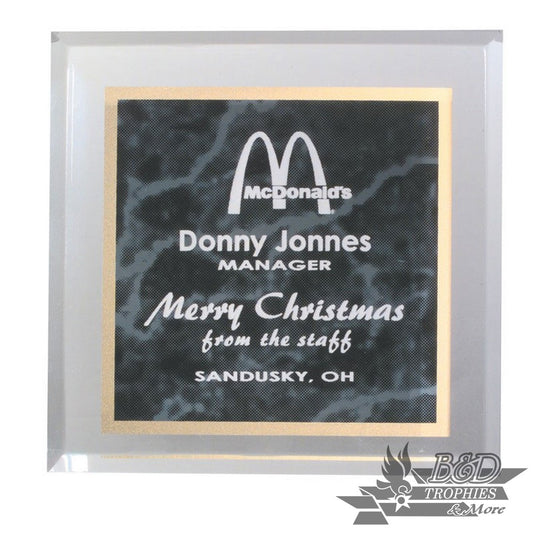 Acrylic Paperweight Award - Black Marbleized