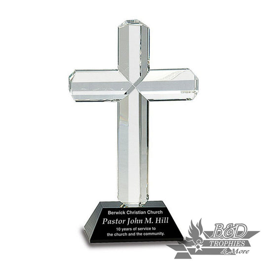 Crystal Cross Award on Black Crystal Base