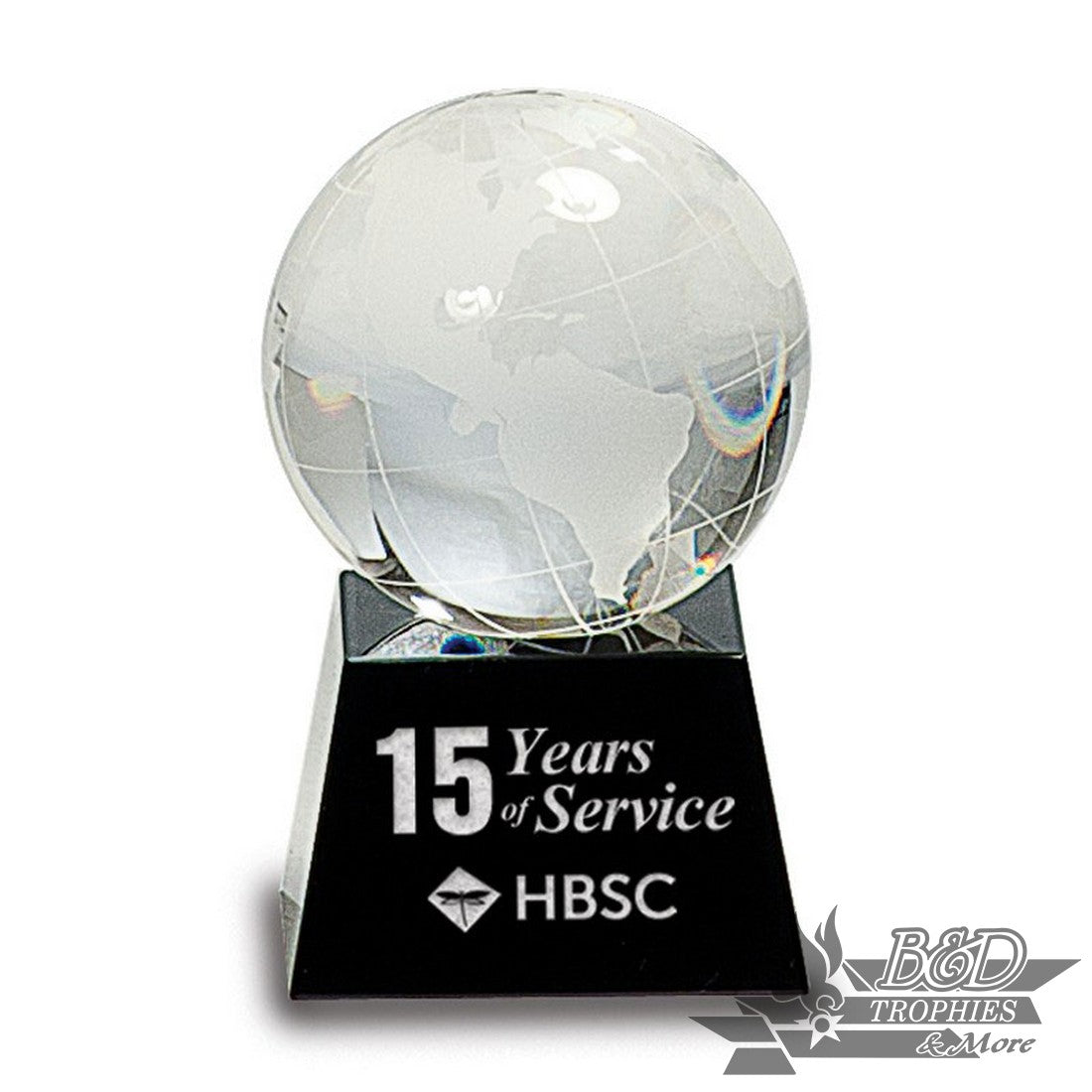 Crystal Globe Award on Black Base