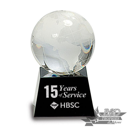 Crystal Globe Award on Black Base