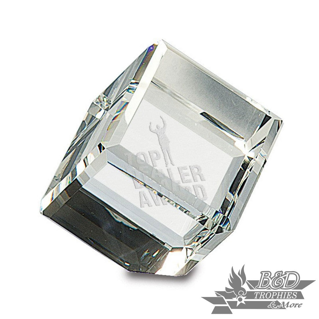 Crystal Cube Award - 3 1/2"(H)) x 2 1/2"(W)