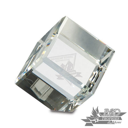 Crystal Cube Award - 4 1/2"(H) x 3"(W)