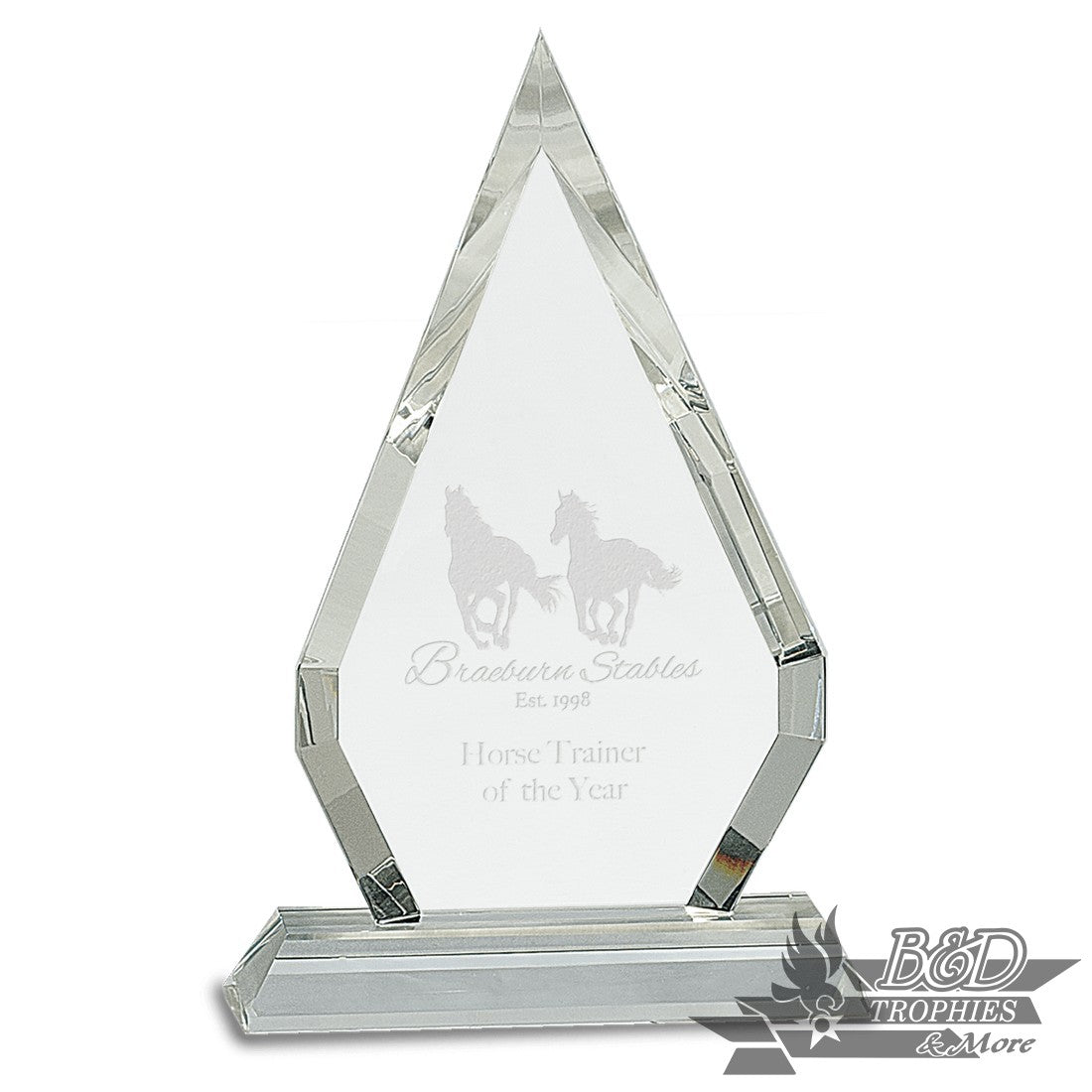 Crystal Diamond Award on Clear Pedestal Base