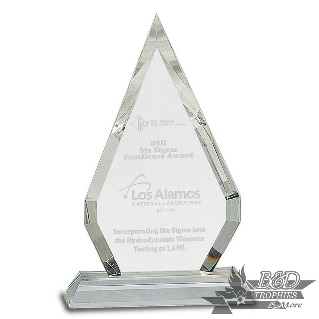 Crystal Diamond Award on Clear Pedestal Base