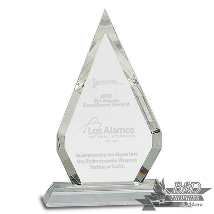 Crystal Diamond Award on Clear Pedestal Base