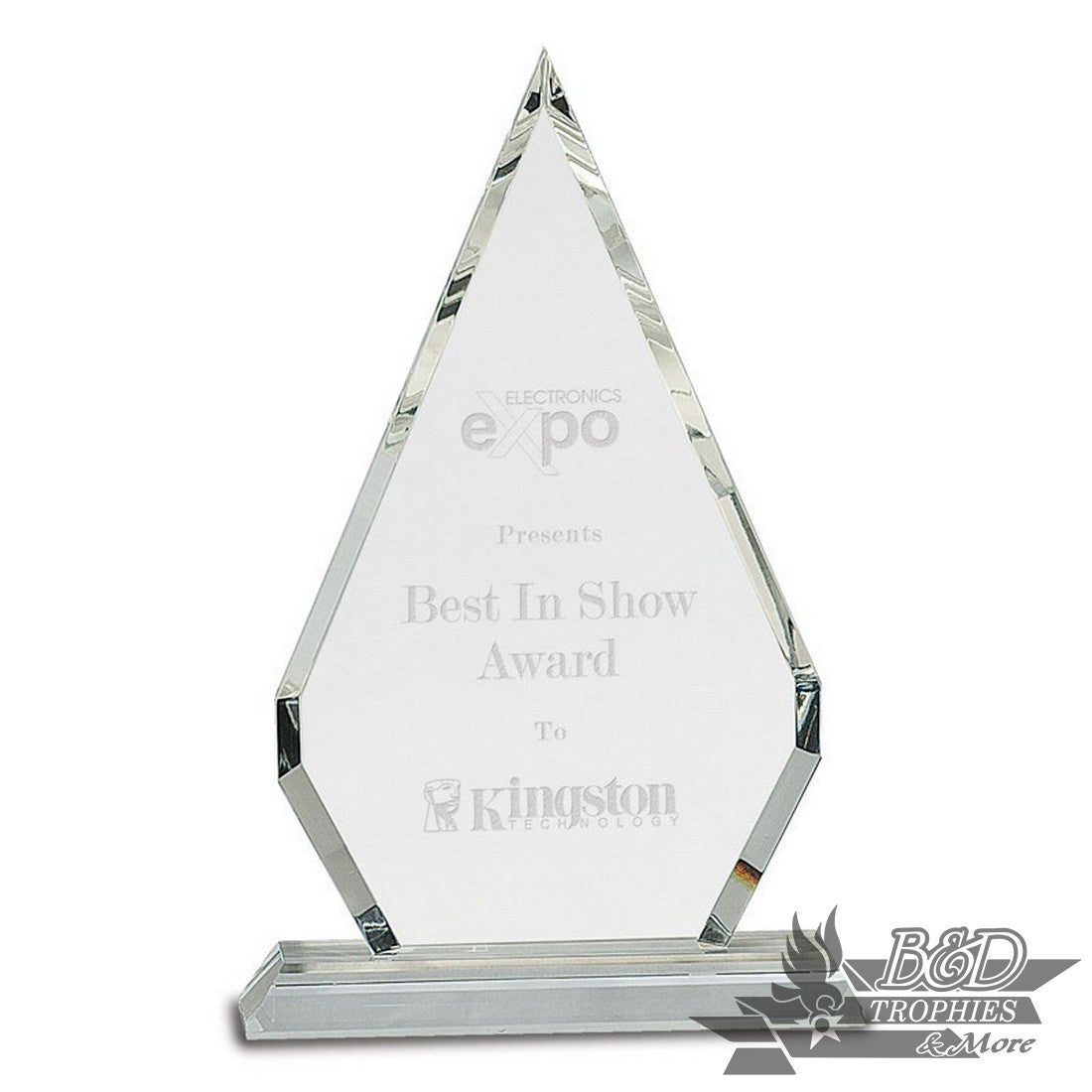 Crystal Diamond Award on Clear Pedestal Base