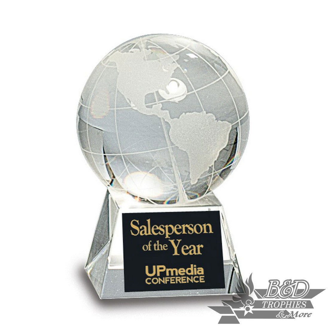 Crystal Globe Award on Clear Base