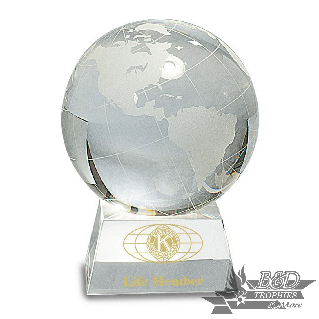Crystal Globe Award on Clear Base