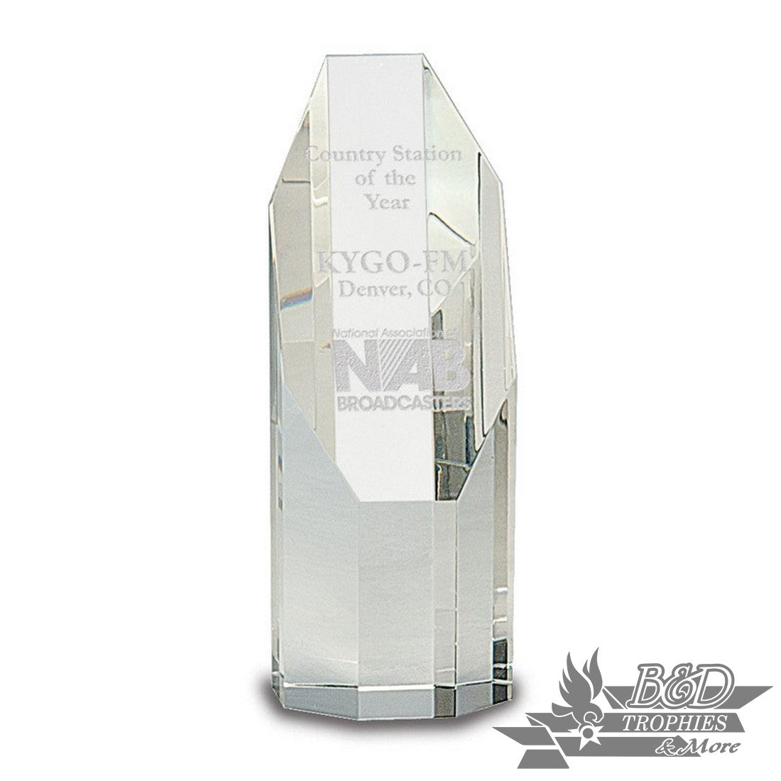 Clear Octagon Slant-Top Tower Award