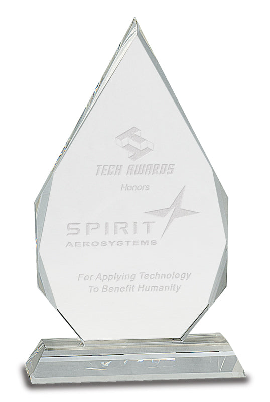 Diamond Crystal Award on Clear Pedestal Base