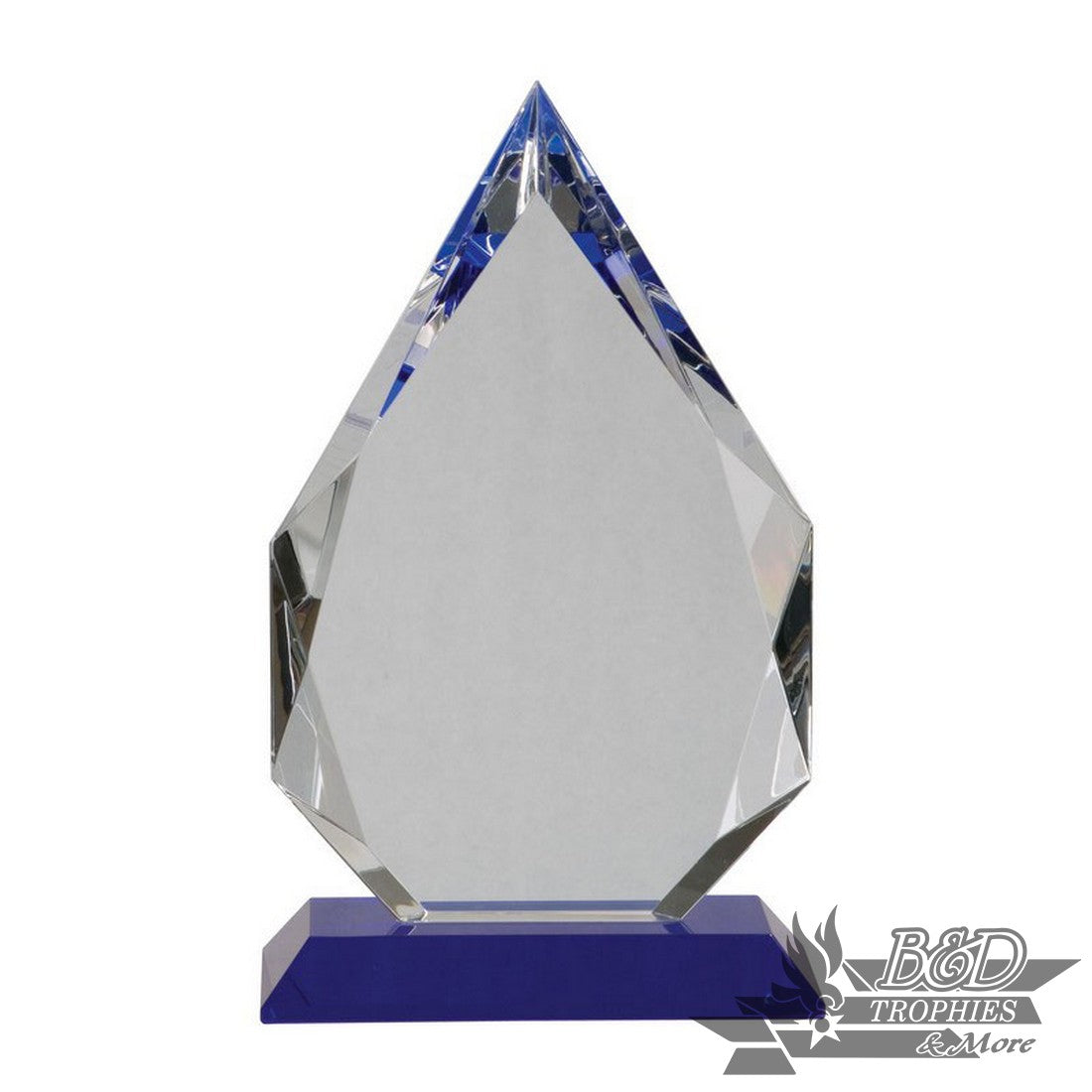 Diamond Crystal Award on Blue Pedestal Base