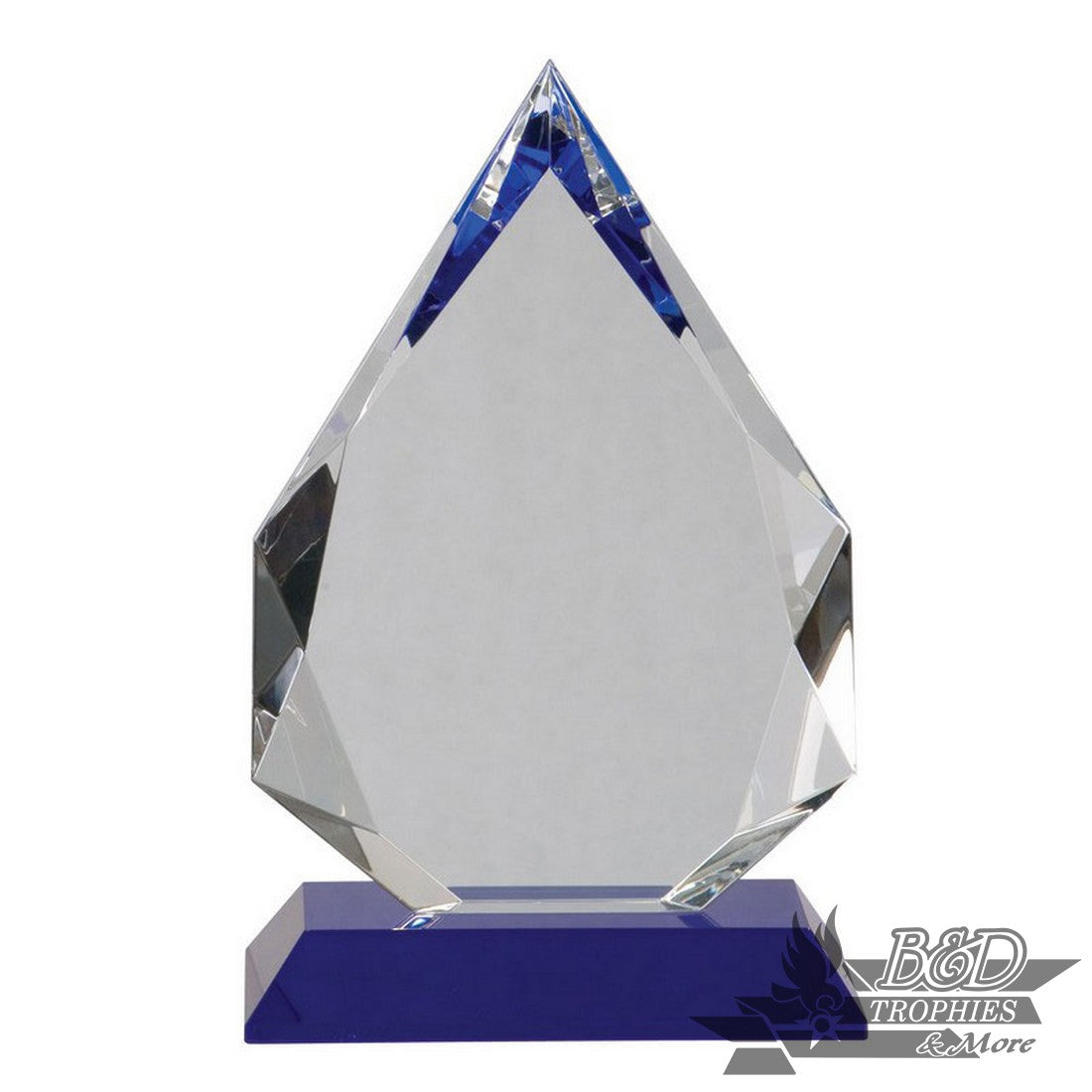 Diamond Crystal Award on Blue Pedestal Base