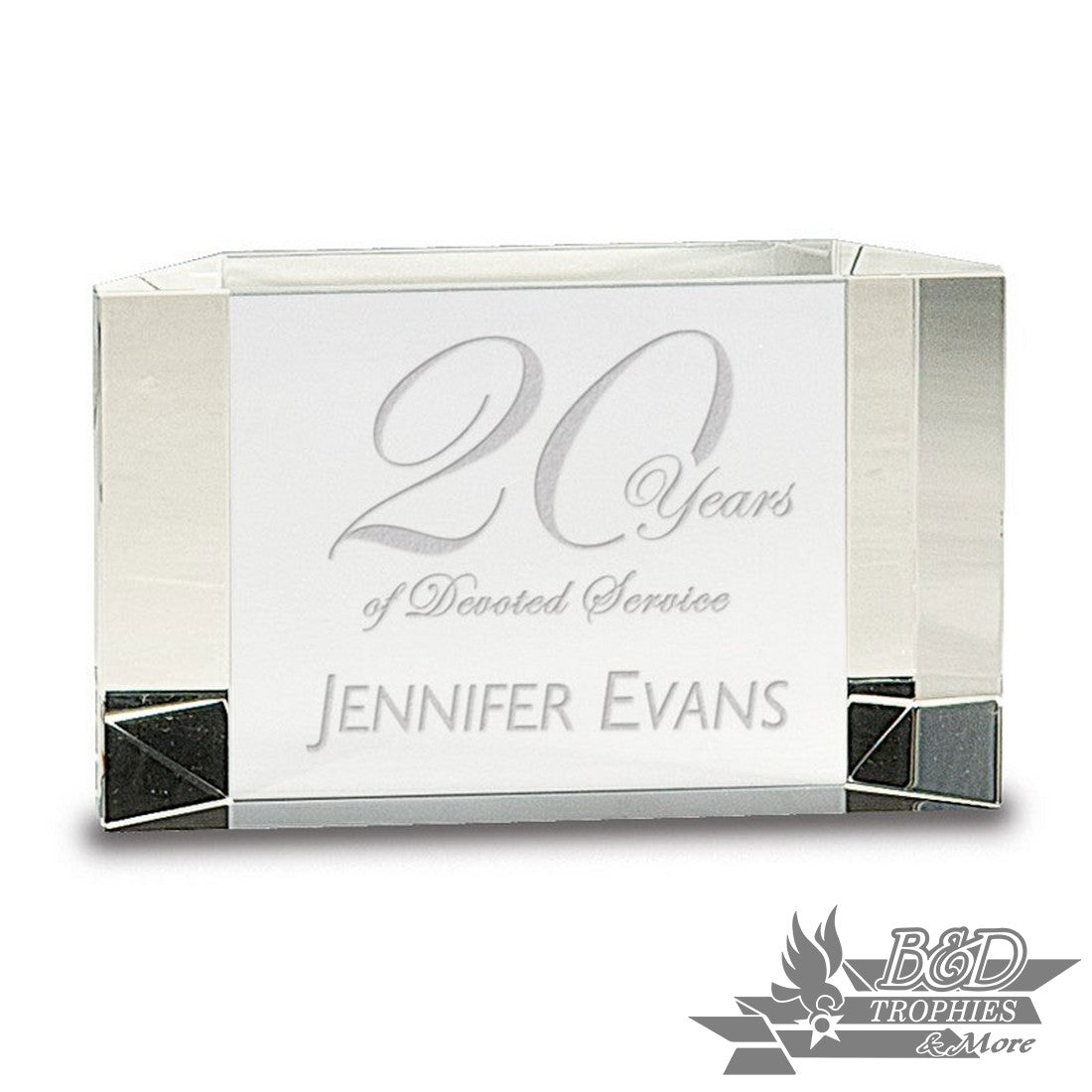 Clear Crystal Facet Block Award