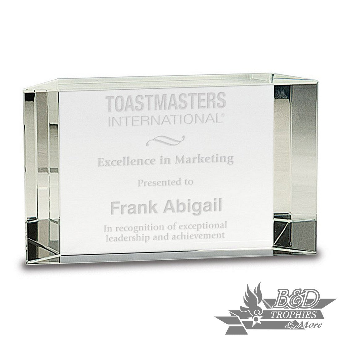 Clear Crystal Facet Block Award
