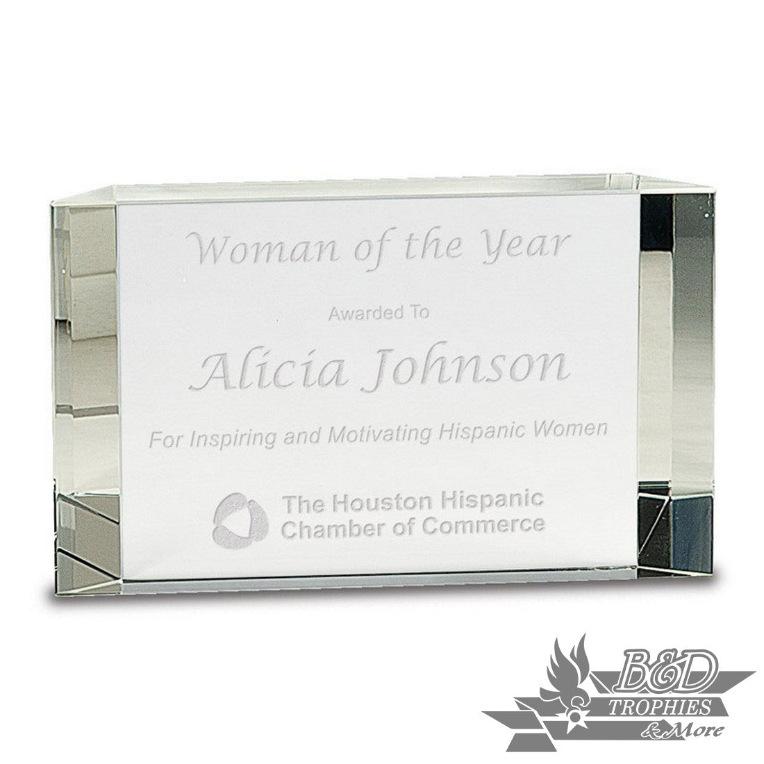 Clear Crystal Facet Block Award