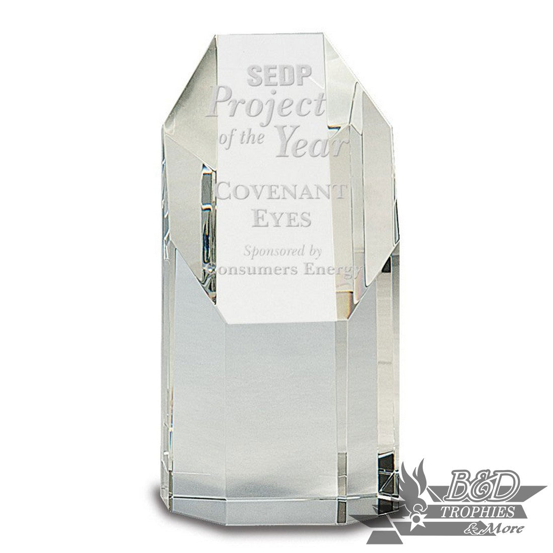 Clear Crystal Octagon Tower Award