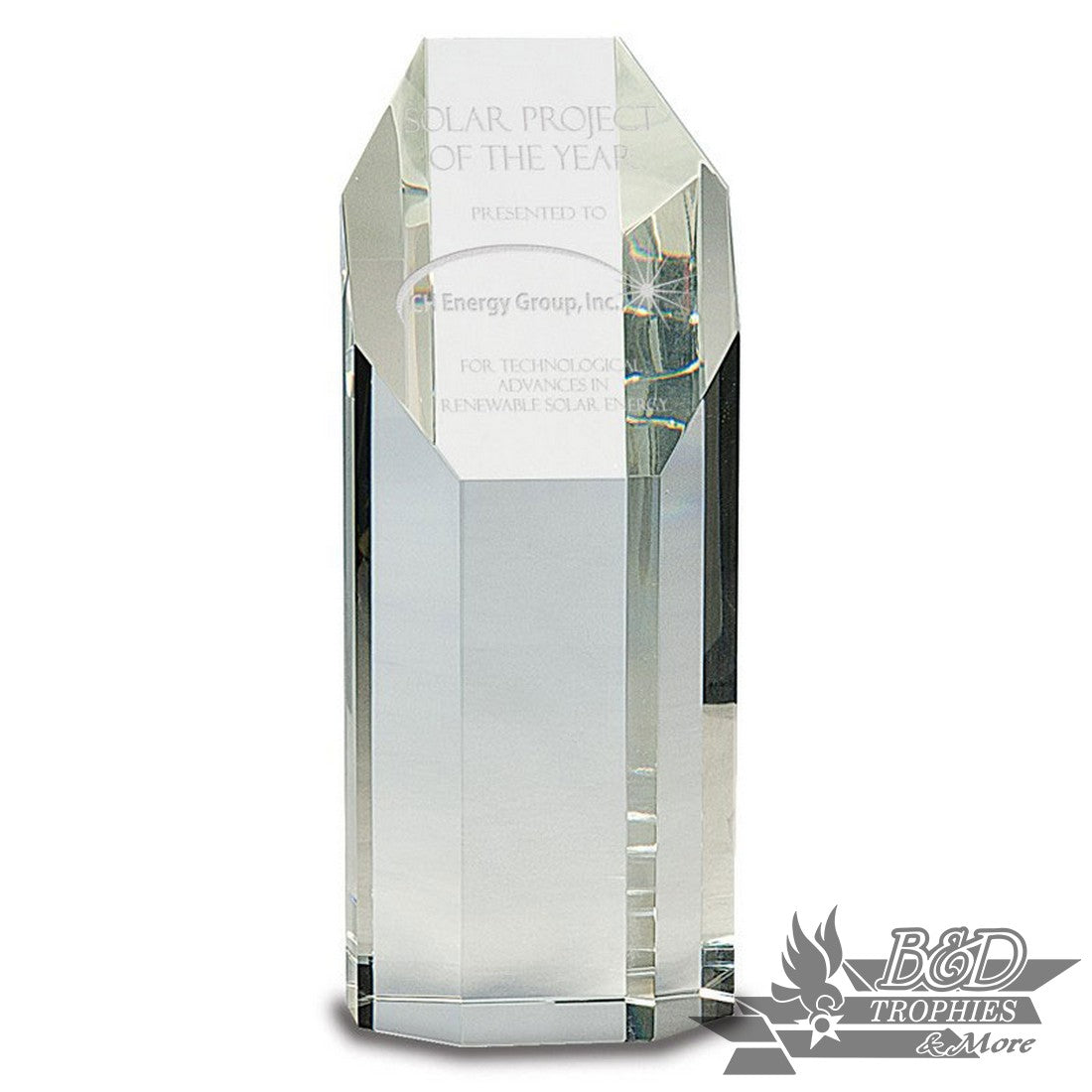 Clear Crystal Octagon Tower Award