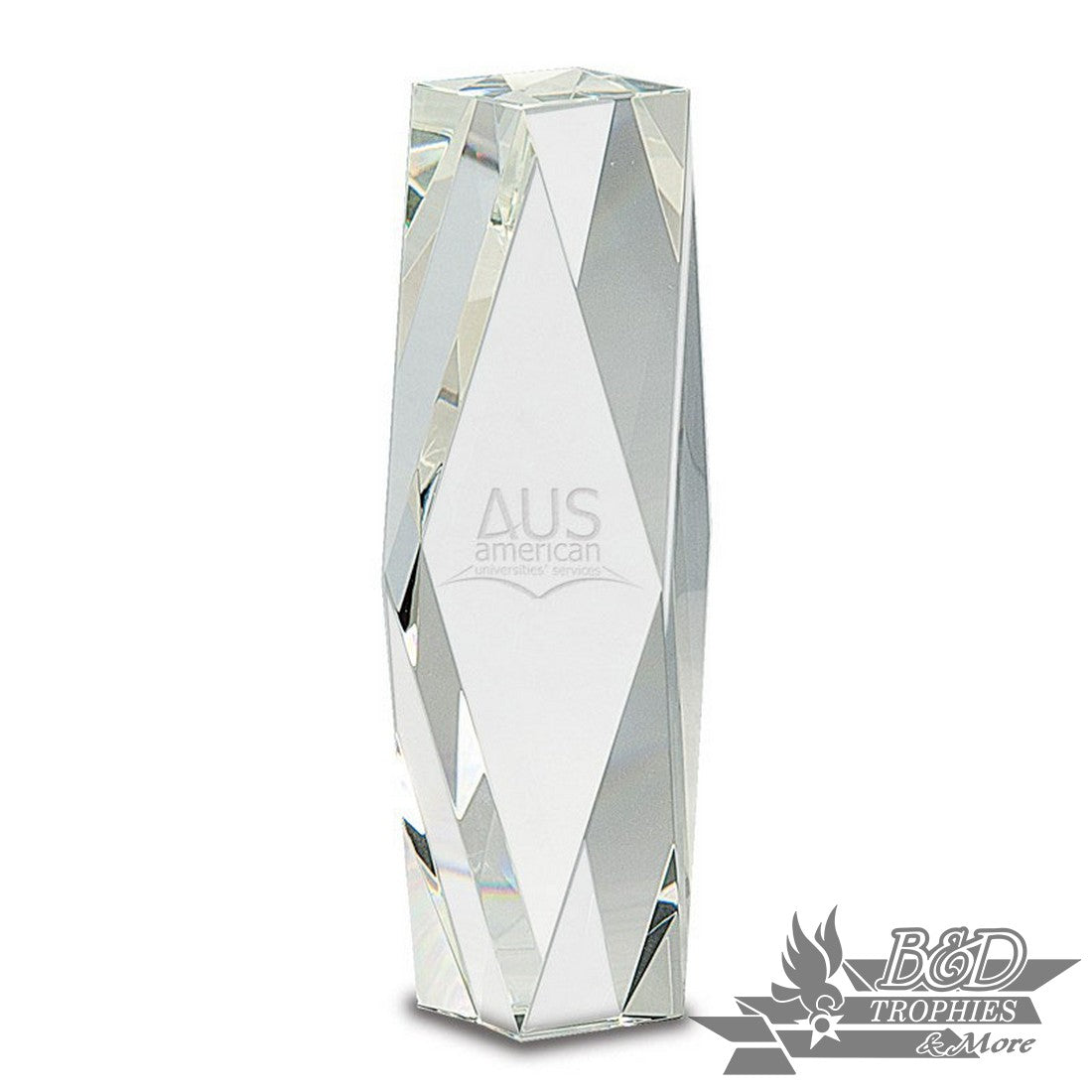 Clear Crystal Facet Tower Award