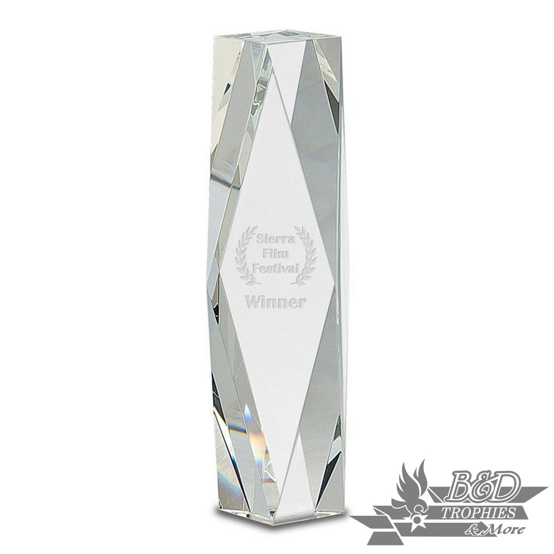 Clear Crystal Facet Tower Award