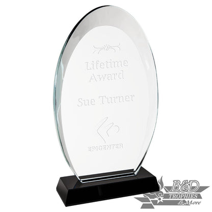 Oval Halo Glass with Black Base