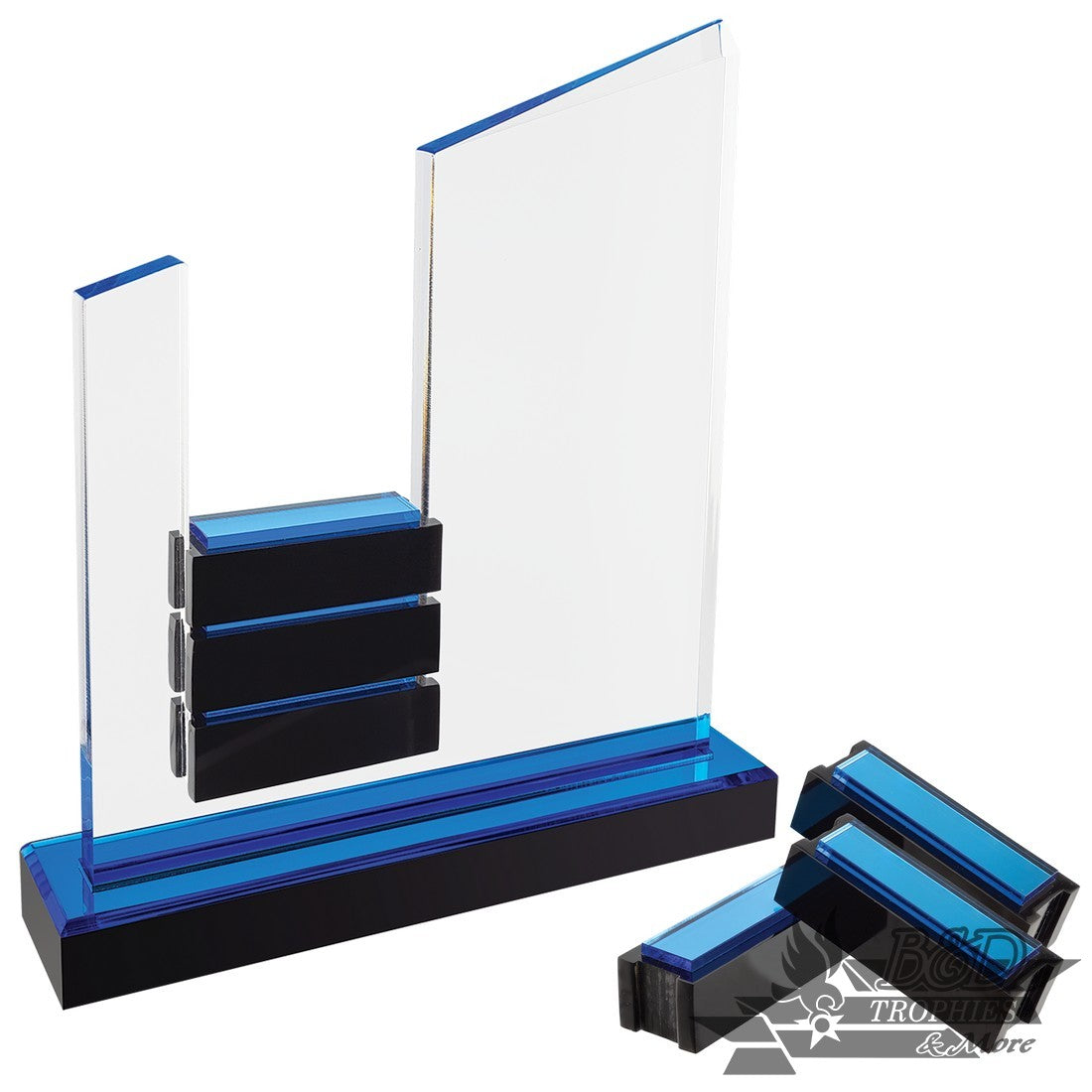 Blue Peak Slant Perpetual Impress Acrylic Award with 6 Blocks