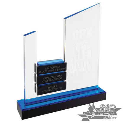 Blue Peak Slant Perpetual Impress Acrylic Award with 6 Blocks