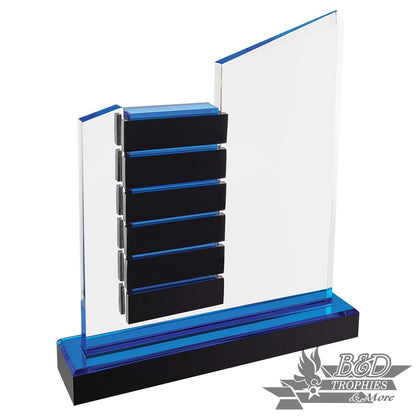 Blue Peak Slant Perpetual Impress Acrylic Award with 6 Blocks