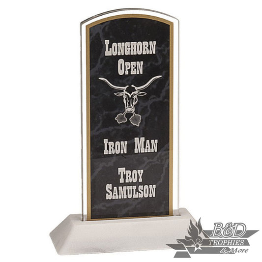 Pop-In Acrylic Award - Arch Black Marble