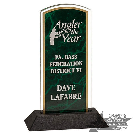 Pop-In Acrylic Award - Arch Green Marble